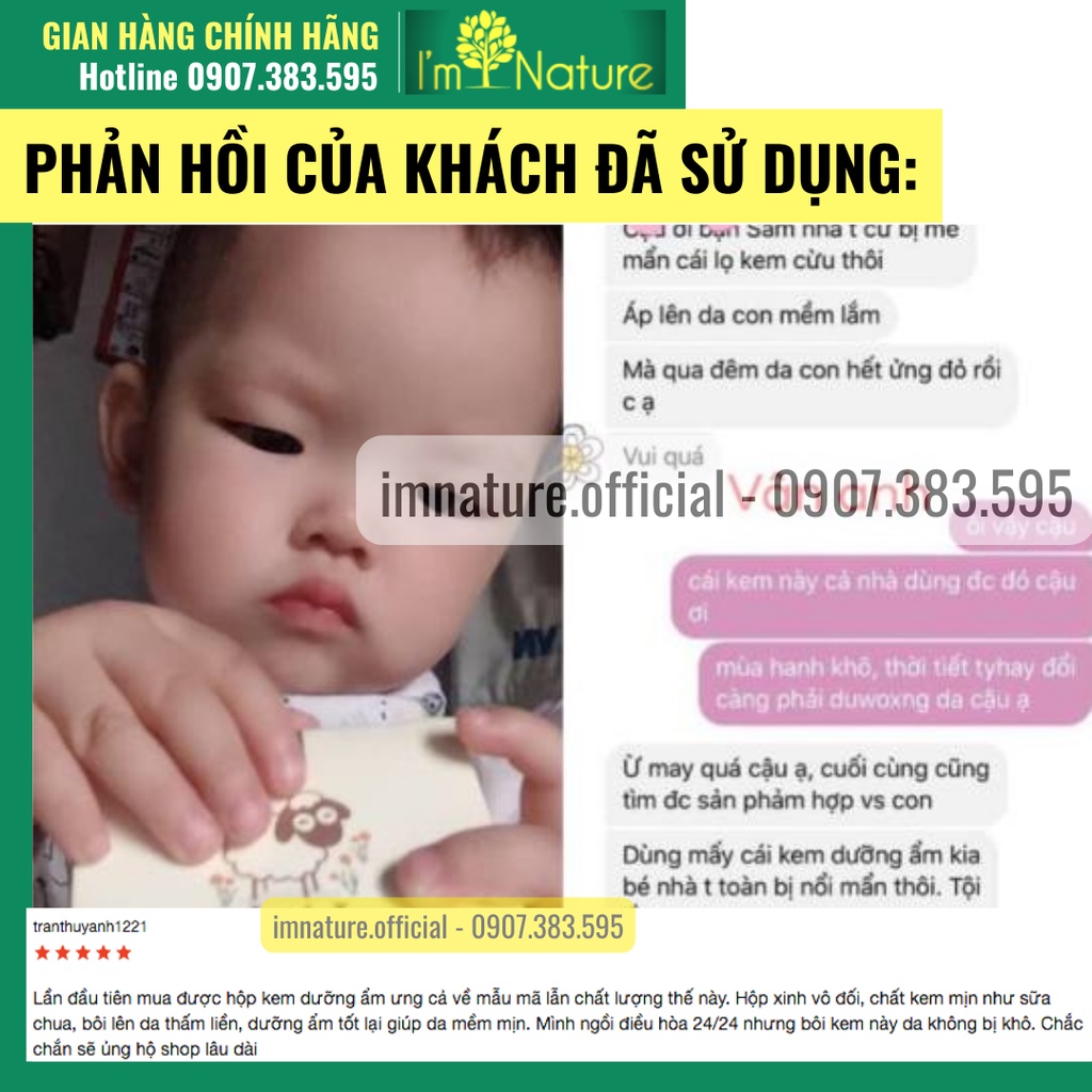 (Chính Hãng) Kem Dưỡng Ẩm Cho Bé Baby Sheep I’m Nature 50gr