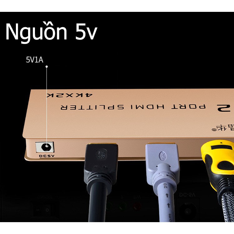 Bộ chia HDMI 1 ra 2, splitter 1x2 HDMI 4K*2K - Jinghua F110