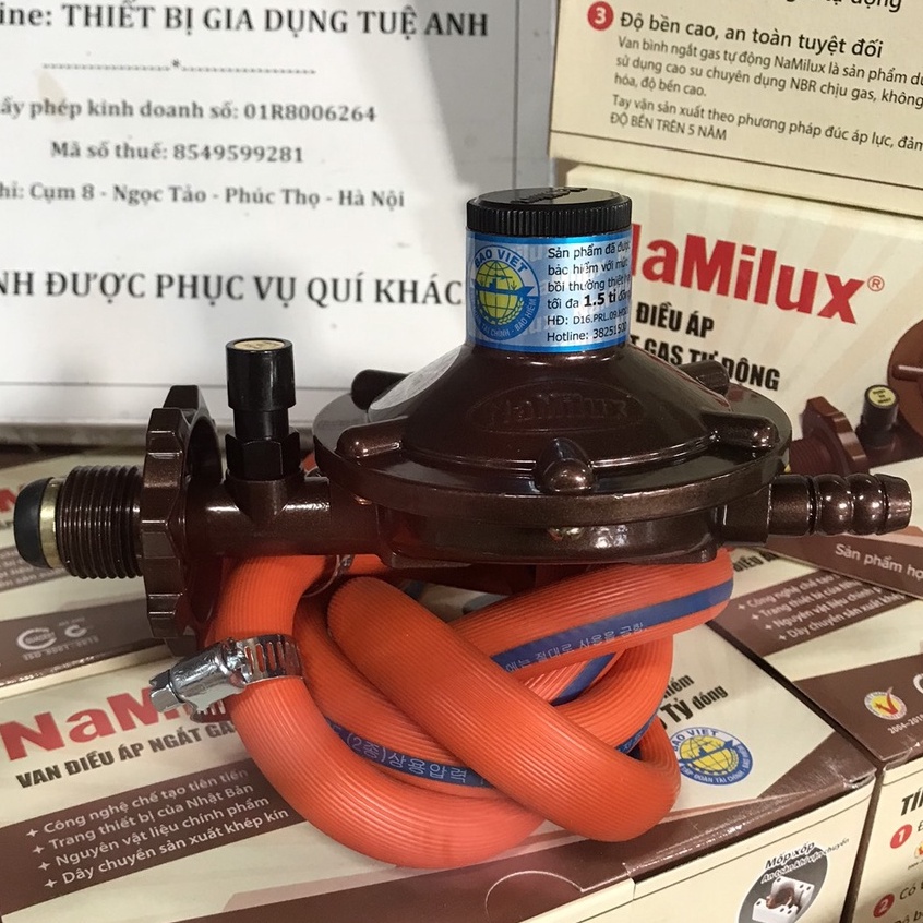 Van điều áp ngắt gas tự động Namilux NA 336S (CHÍNH HÃNG) + Dây gas hàn quốc + 02 ốc xiết