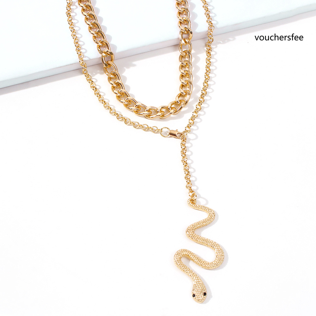 [VOU] Fashion Women Snake Shape Design Pendant Clavicle Chain Necklace Jewelry Gift