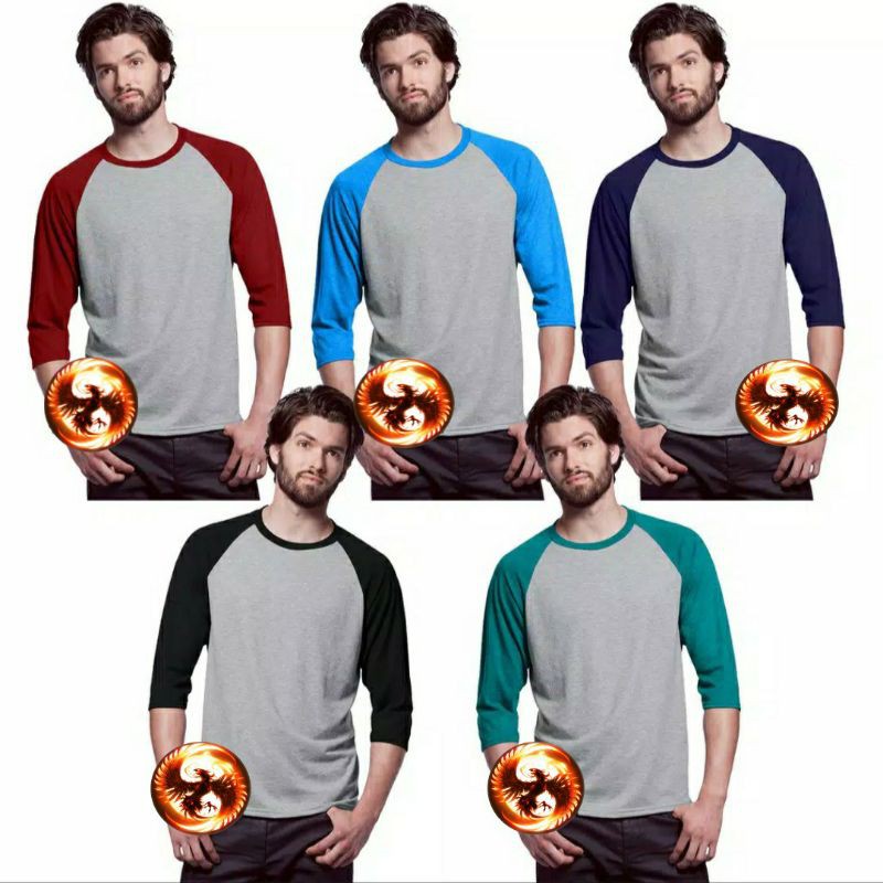 Áo Thun Raglan Tay Lỡ 3 / 4 Mềm Cho Nam Giới