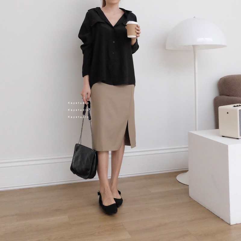 CHÂN VÁY NÂU XẺ TÀ