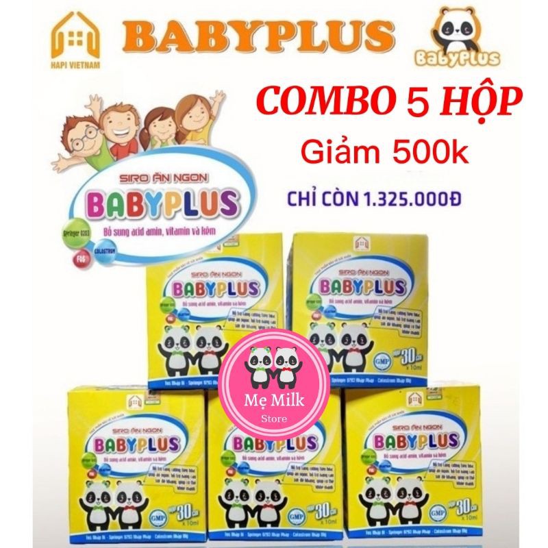 BABYPLUS Giá Sỉ 5 Hộp Siro Ăn Ngon Baby Plus, Giúp Bé Ăn Ngon, Ngủ Ngon, Tăng Cân, Tăng Đề Kháng