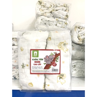Khăn Tắm Nhăn (CHÍNH HÃNG MIPBI)  - KHÔNG XỔ LÔNG - Set 2 Chiếc 6 Lớp - Size 75*95cm