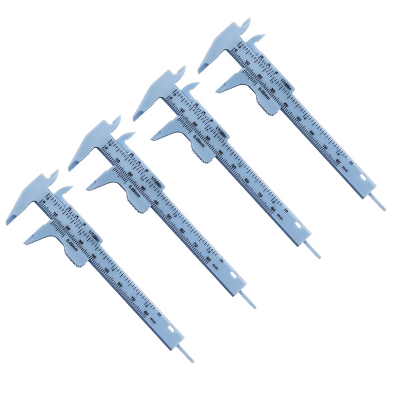Set 4 Thước Cặp Cơ Khí Mini 3inch Bằng Nhựa Chuyên Dụng