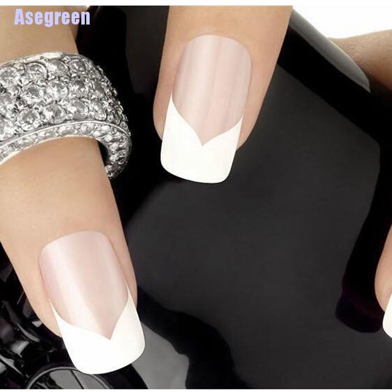 (Hàng Mới Về) Bộ 10 Miếng Dán Hỗ Trợ Làm Đẹp Móng Tay Kiểu Pháp