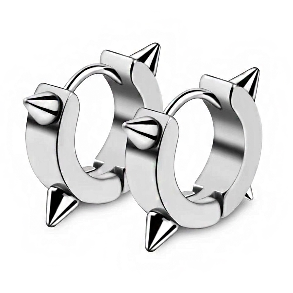 Bông Tai Dạng Móc Bằng Thép Không Gỉ Thời Trang Punk Rock Cho Nam Và Nữ