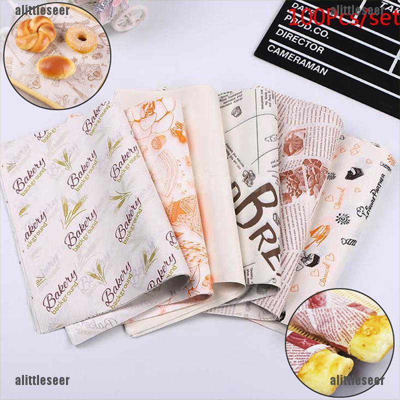 Set 100 Giấy Thấm Dầu Cho Bánh Hamburger