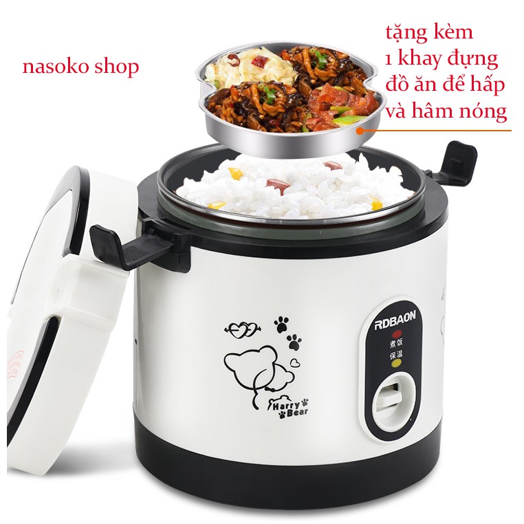 Nồi cơm điện mini 1.2L hãng RDBAON Kenly quai xách (phiên bản mới)