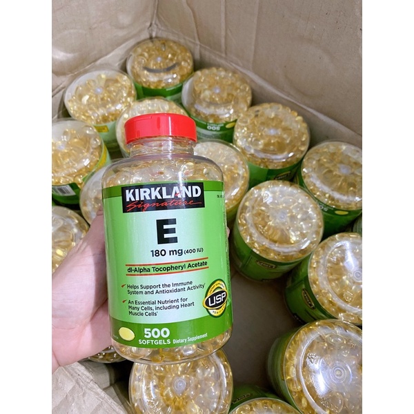 Viên uống Kirkland Vitamin E chống lão hóa 500 viên.
