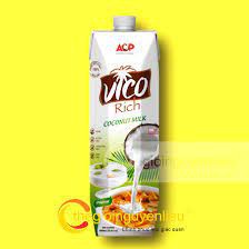 Nước Cốt Dừa đậm đặc VicoRich 20-26% béo 1 lít (Thùng 12 hộp)