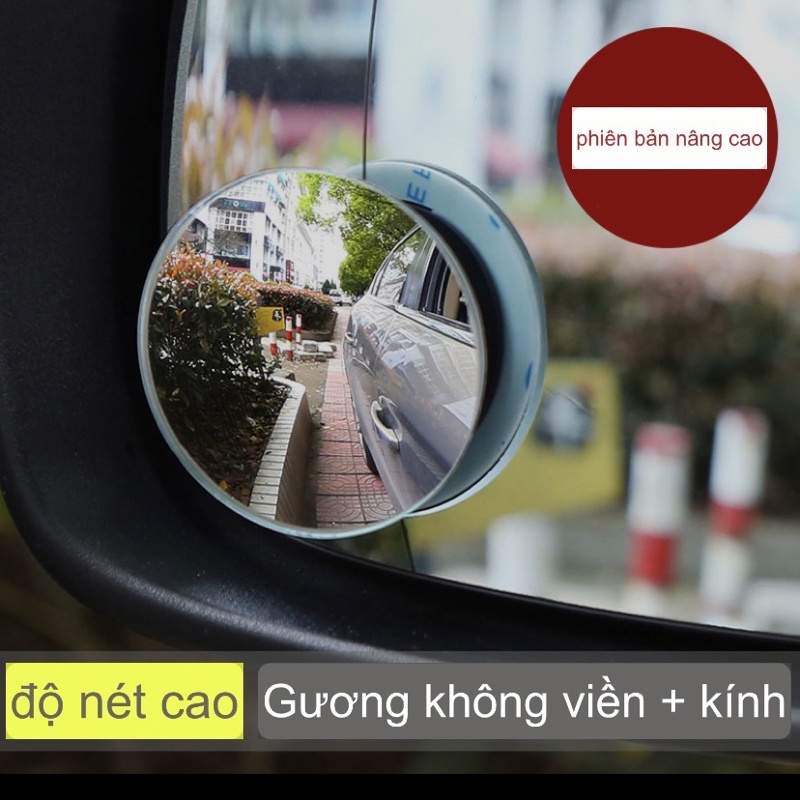 Combo 2 bộ Gương cầu lồi gắn kính chiếu hậu Ô Tô xoay 360 xoá điểm mù cho xe