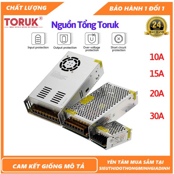 Nguồn Tổ Ong Toruk (Nguồn Tổng) 12V/10A-15A-20A-30A - Bảo Hành 2 Năm