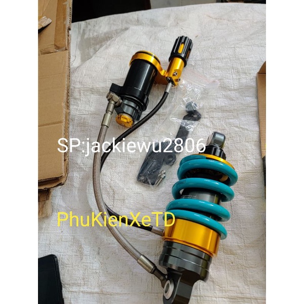 Phuộc Nitron lông đền vàng 2 bình dầu xoay 360 độ gắn exciter 10 11 135 150 155