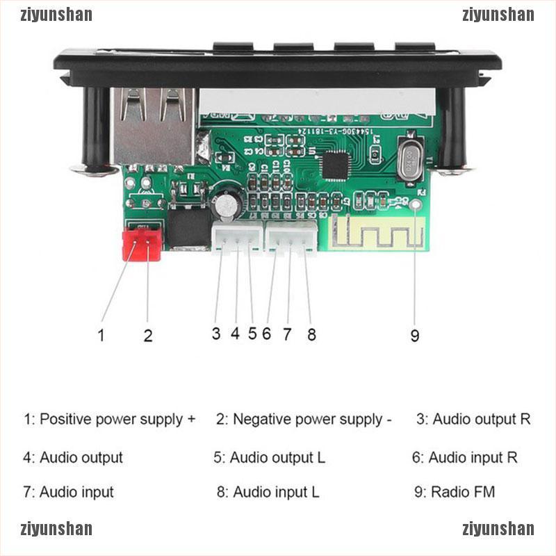 Bảng Mạch Giải Mã Âm Thanh Mp3 5v 12v Usb Tf Aux Fm Radio Cho Xe Hơi