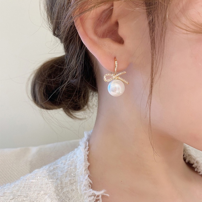 Khuyên Tai Hình Nơ Đính Đá Độc Đáo Hợp Thời Trang