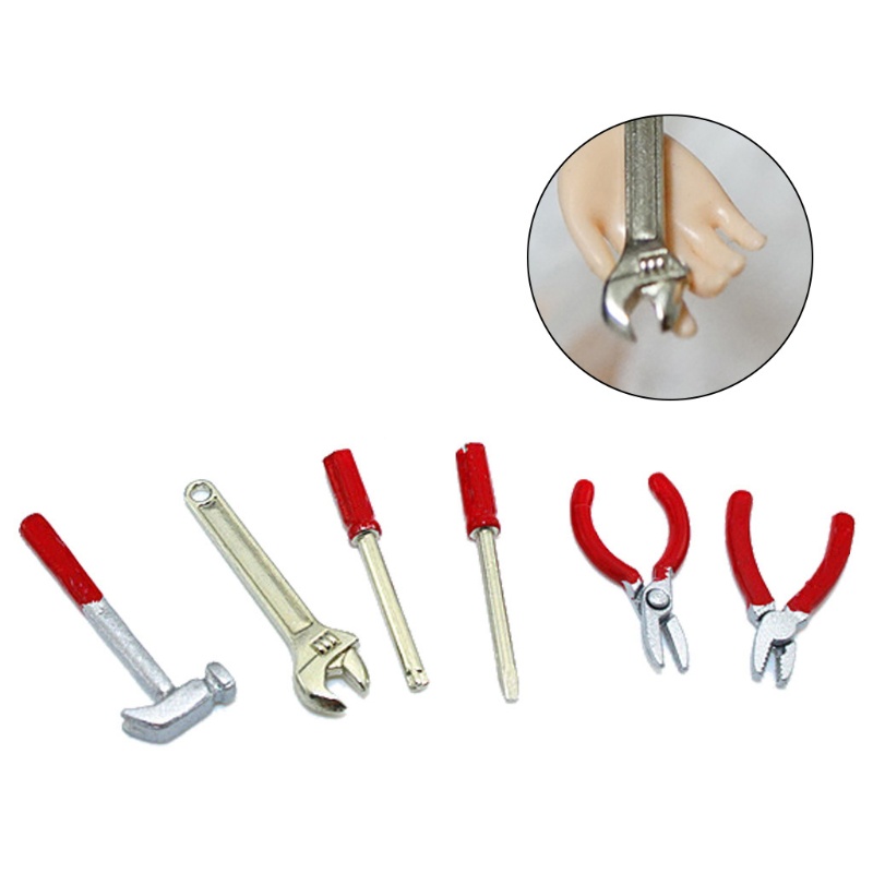 Bộ 6 Dụng Cụ Sửa Chữa Mini Tỉ Lệ 1: 12 Dùng Để Trang Trí Nhà Búp Bê DIY
