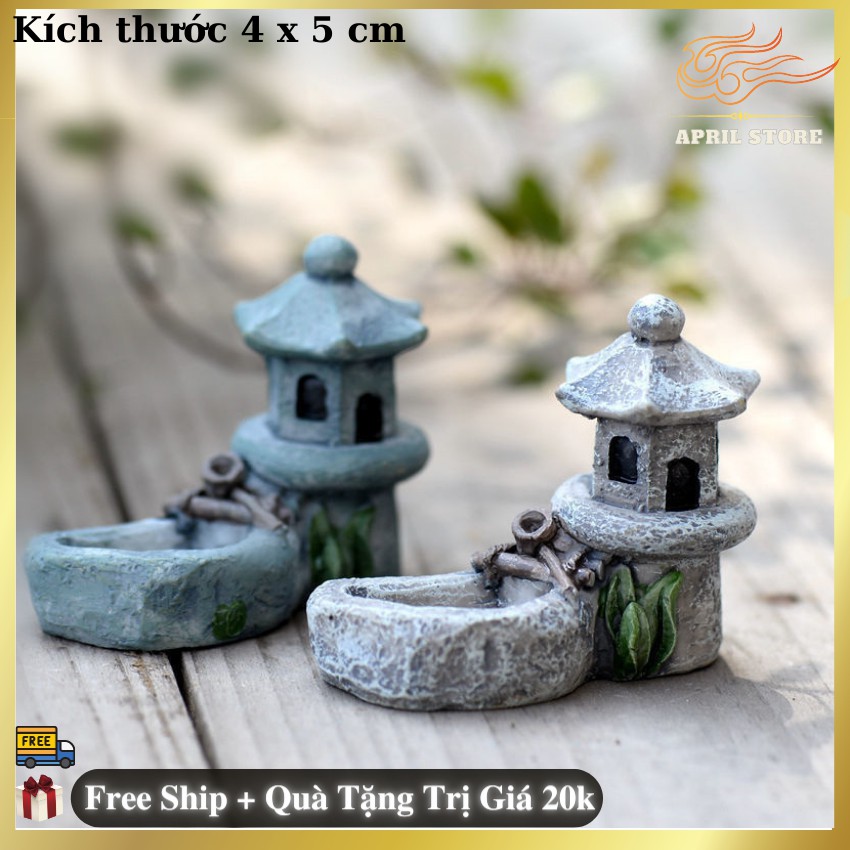 💞💖💞Tiểu Cảnh-Mô Hình Trang Trí Mini Chậu Cảnh,Sen Đá,Cây Bonsai-Terrarium- Hình Tháp Nước Cổ (giao màu ngẫu nhiên)