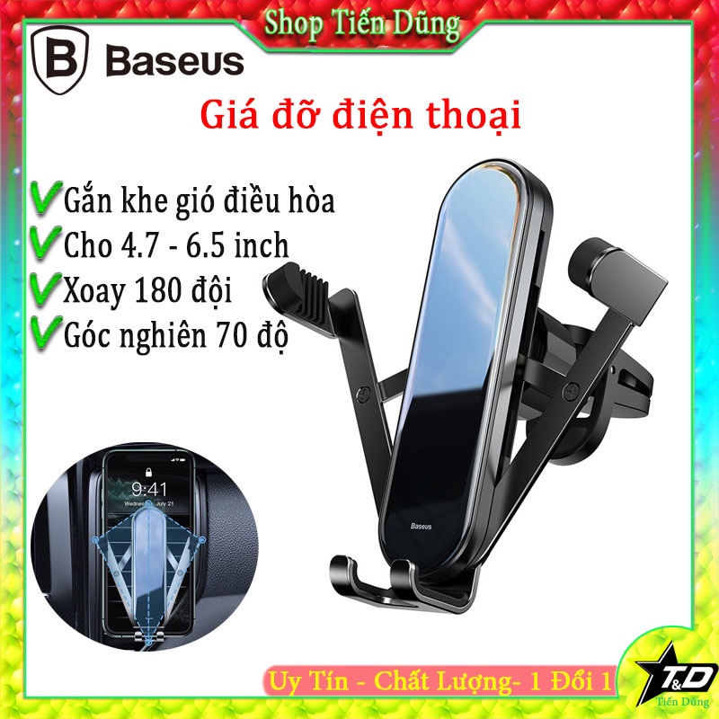 Giá đỡ điện thoại trên xe hơi Baseus SUYL-QE01/0S Penguin gravity phone holder-Hàng chính hãng