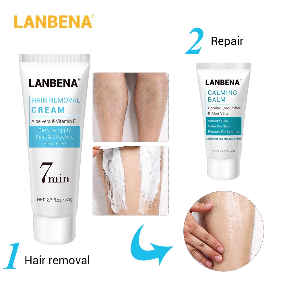 LANBENA Hair Remove Set Hair Removal Cream+Calming Balm Cream | BigBuy360 - bigbuy360.vn