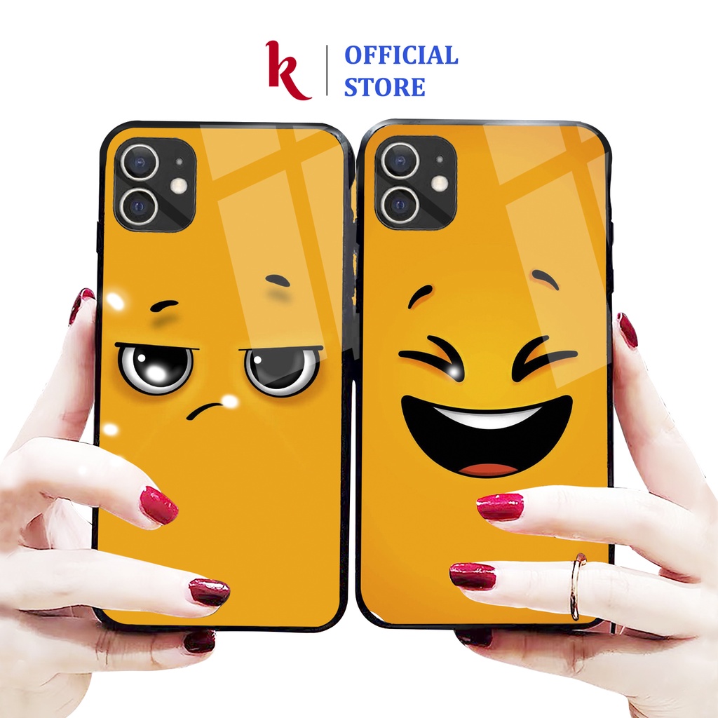 Ốp lưng iphone kính đôi Tâm trạng case 14plus 14 pro max 13 12 promax 11 mini 6 6s 7 8 plus x xr xs Se