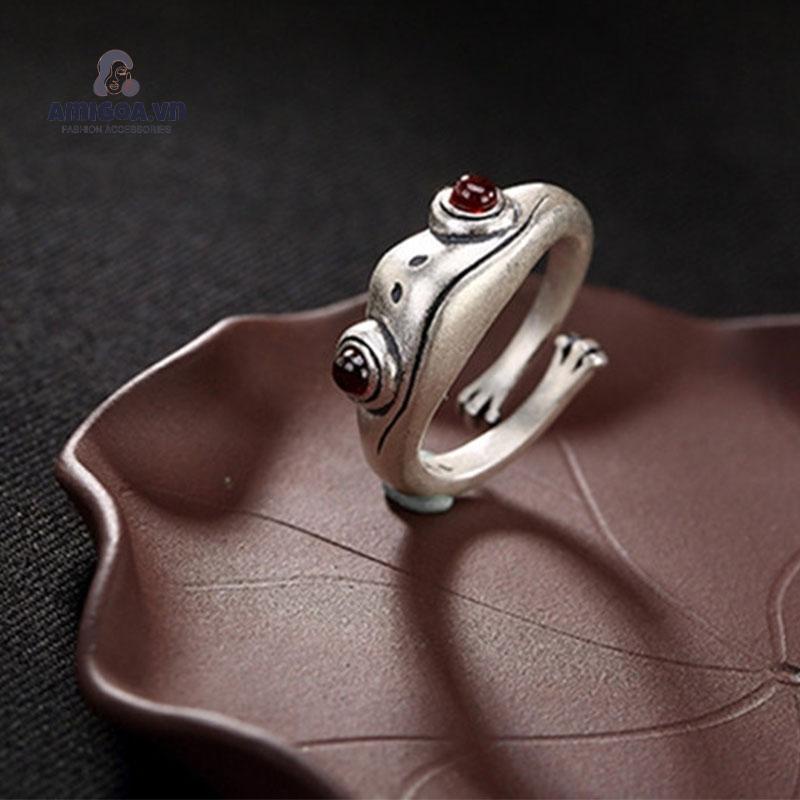 ✨✨Nhẫn hở hình ếch con phong cách retro cá tính