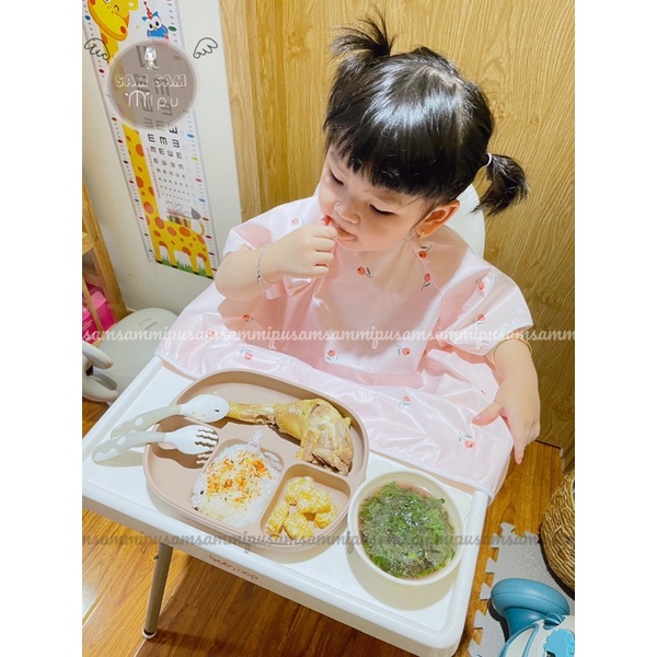 Yếm Ăn Dặm Tiểu Quý Tộc Chống Thấm Cotton Thoáng Khí Có Đế Hít Chân Không Cho Bé Từ 6M- Shop Mẹ Sam