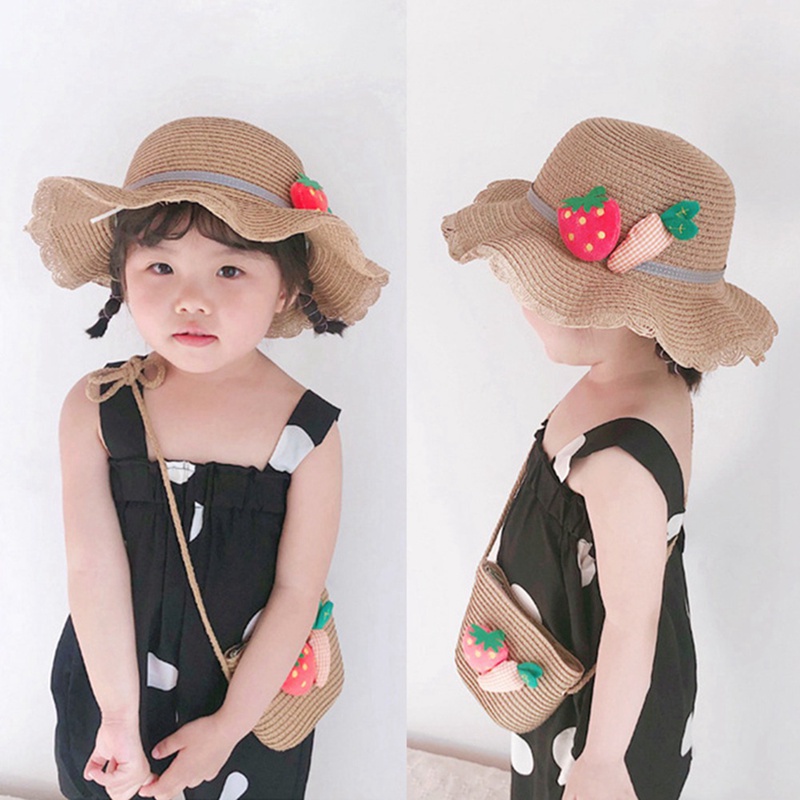 Nón Cối Đi Biển Hoạ Tiết Hoa Cho Bé Gái