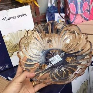 Bát thả hoa 3 chân vàng