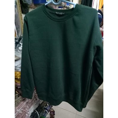 [Kèm hình thật] Sweater nỉ xanh rêu basic unisex