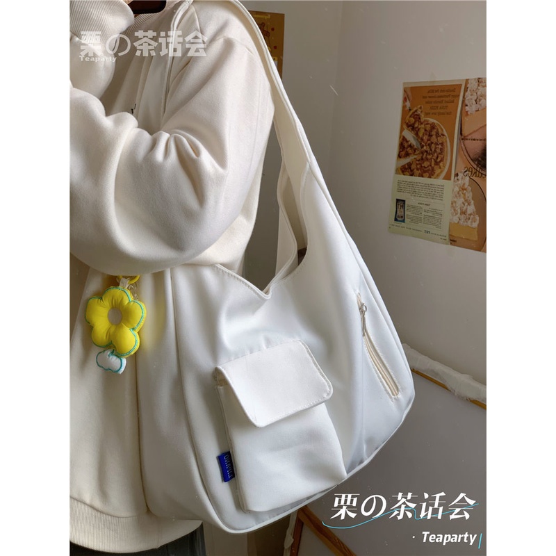 Túi Xách Đeo Vai Vải Bạt Ngăn Chứa Rộng Phong Cách Mori Phong Cách Mới Dễ Phối Đồ Cho Nữ