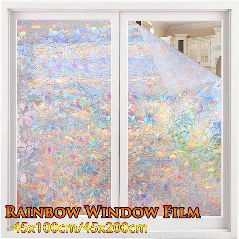 45 X100cm/200cm Window Privacy Film Static Window Clings 3D Window Decals Window Stickers