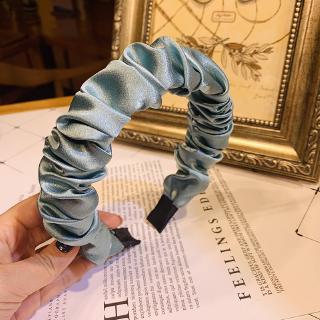 Băng đô cài tóc vải satin nhún bèo thời trang cho nữ