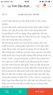 Lọ tinh dầu dùng cho máy đuổi muỗi hacker