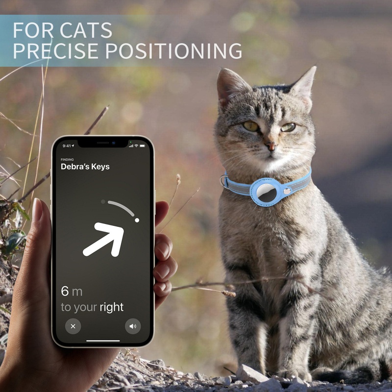 【CH* Vòng Cổ Tương Thích Với Giá Đỡ Airtag Bảo Vệ Cho Thiết Bị GPS Cho Hầu Hết Các Loại Chó Mèo Nhỏ Cổ PU