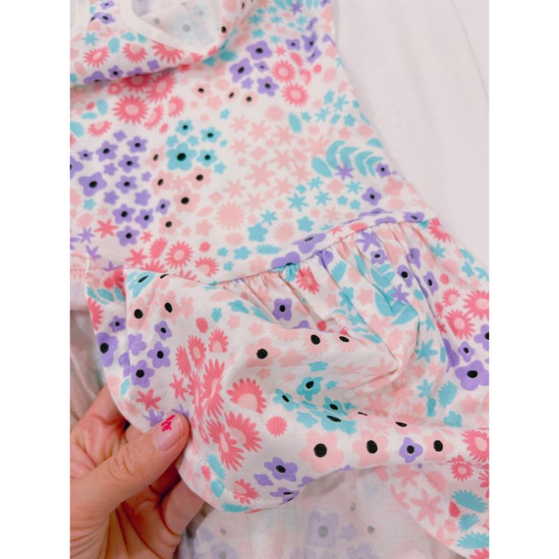 Set 2 váy Hm Elsa chất cotton in full hoa nhí xịn sò cho bé gái