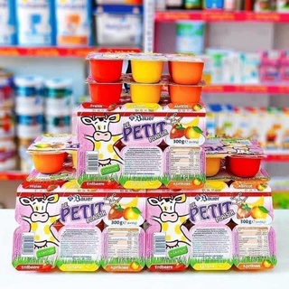 Sữa Chua Petit Vị Trái Cây Dâu/Chuối/Mơ Lốc 6 hộp x50g