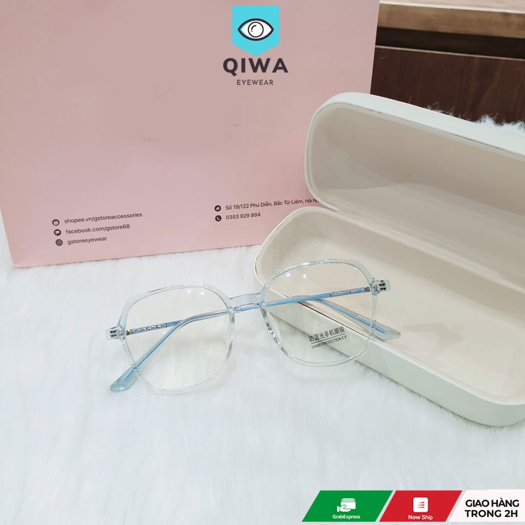 Gọng kính cận mắt vuông Qiwa Eyewear 8859, Kính cận thời trang teen hợp nhiều khuôn mặt