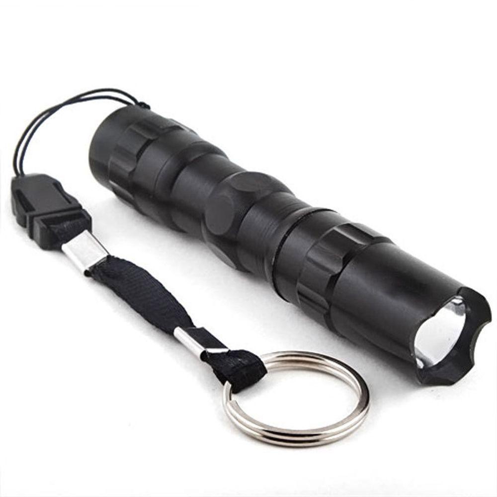 Đèn Pin LED Mini Chống Thấm Nước Màu Đen Cảnh Sát / Leo Núi Tiện Dụng