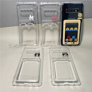 Ốp Điện Thoại TPU Mềm Trong Suốt In Họa Tiết Hoạt Hình Có Ngăn Đựng Thẻ Cho Samsung S10 Plus Note 8 9 Note 10