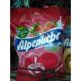 Kẹo alpenliebe hương dâu, caramen, hồng trà, cam dưa hấu, quả mọng, chanh dây chia khoảng 90g