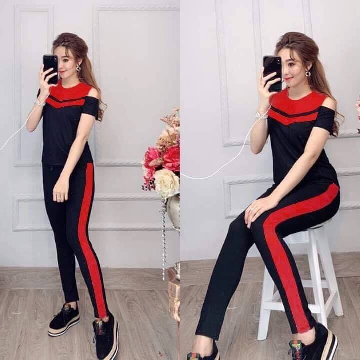 SÉT BỘ COTTON TRỄ VAI PHỐI SỌC SIÊU ĐẸP