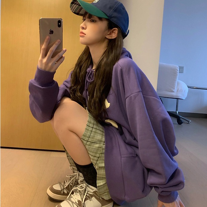 SUXI Áo hoodie dài tay thiết kế mới thời trang mùa thu theo phong cách hàn quốc cho nữ