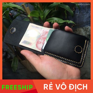 Ví bóp mini, bóp da nam Mỹ đen