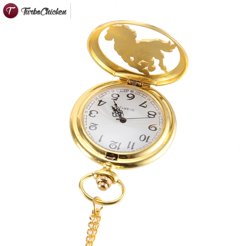 Đồng Hồ Quả Quýt Chạm Khắc Hình Ngựa Phong Cách Vintage