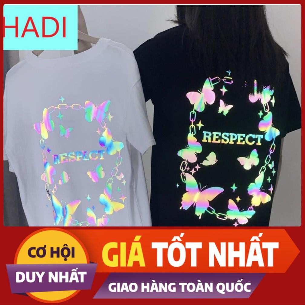 ÁO THUN NAM NỮ FORM RỘNG UNISEX PHẢN QUANG RESPEC CON BƯỚM PHẢN QUANG SIÊU CÁ TÍNH, ĐỦ SIZE-TH12355 New