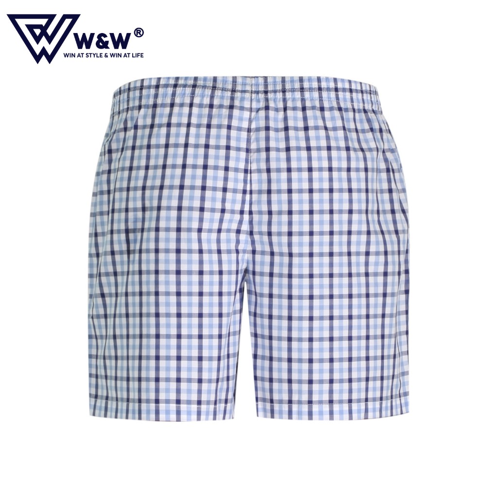 Quần đùi kẻ nam W&amp;W, chất liệu Cotton mềm mại, thoáng mát, WSH17
