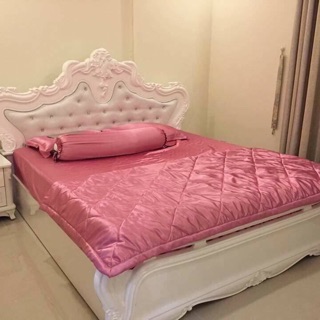 Bộ ga phi lụa thái Tuấn 5 món 1m6 (hình tự chụp 100%)