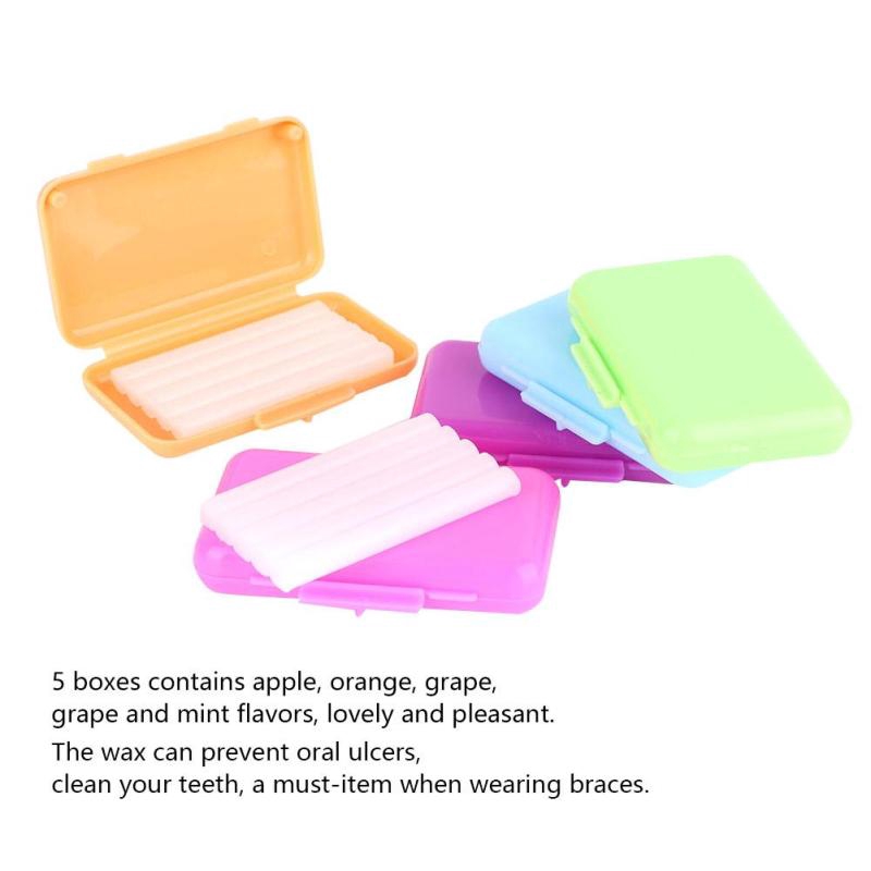 5 Box/pack Brace Wearer Protector Relief Wax For Dental Orthodontics Teeth Oral Hygiene Care