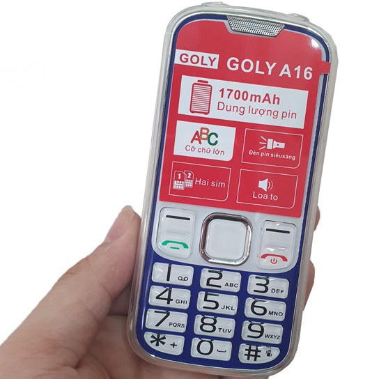 Điện thoại người già,phím to,chữ,loa to _ Goly A16 - Hàng chính hãng